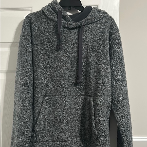 Express Gray Hoodie Sweater with Soft Fuzzy Material and Pullover Style - Picture 1 of 1